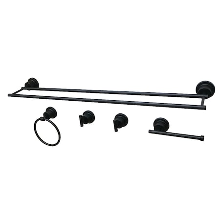 BAH821330478MB Concord 5-Piece Bathroom Accessory Set, Matte Black